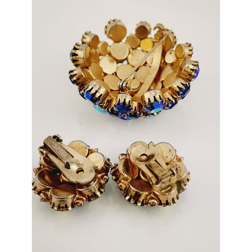 Signed Warner Domed AB Rhinestone Set (A4965) - Picture 4 of 5